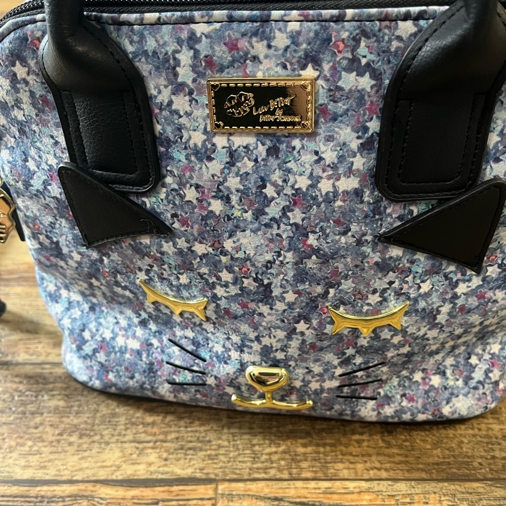 Betsey Johnson Floral Cat Crossbody Bag - Black and Gray - Picture 2 of 11